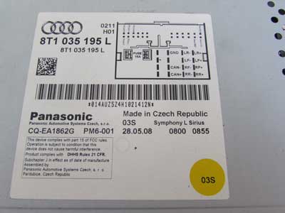 Audi OEM 09 A4 B8 6 Disc CD Player Radio Stereo Head Unit Receiver Panasonic Symphony 8T1035195L5